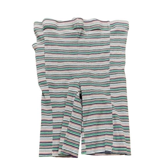 Things Between Striped Stretch Ribbed Top & Shorts Lounge Set Women's L/XL - Picture 6 of 10